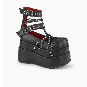 Demonia bear 28 Black Platform Gothic Shoes